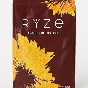 RYZE Mushroom Coffee with Sunflower Design